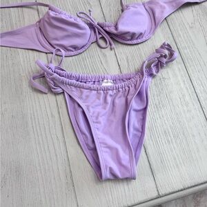 Xhilaration Lilac Ruched Bikini Bottoms